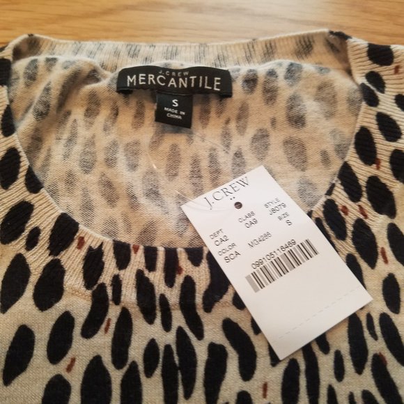 HP 2/14 - J. Crew Mercantile Teddie Savannah Leopard Print Crew Neck Sweater - S - Picture 4 of 5